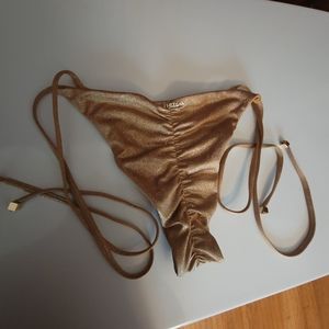 ENEZ Swimwear NOVA Scrunch Bottoms/Glitter Gold Size: Large